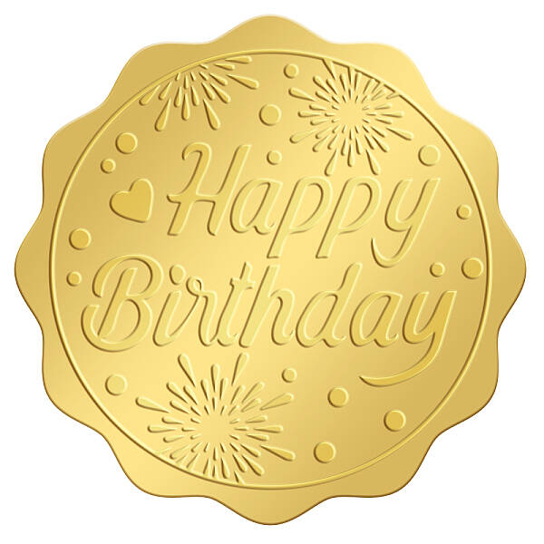 Self Adhesive Gold Foil Embossed Stickers