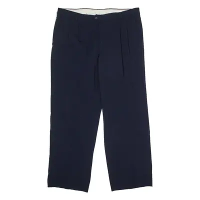 BRUNO SAINT HILAIRE Pleated Mens Trousers Blue Straight 90s Wool W39 L29
