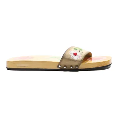 Slider Sandals Beige Synthetic Womens UK 6