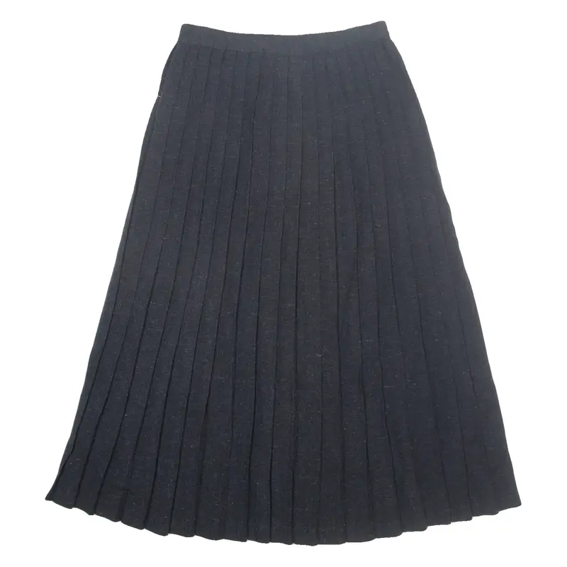Womens Pleated Skirt Black Long S