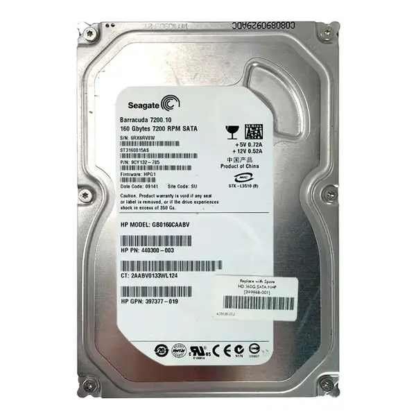 397377-019 HP 160GB 7200RPM SATA 1.5Gb/s 8MB Cache 3.5-inch Hard Drive