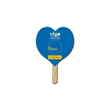 250 Custom Heart Mini Hand Fan - Paper Products - UV Coated & Wood ...