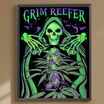 Skull & Letter Pattern DIY Acrylic Diamond Arts Colorful Painting without Frame, DIY 5D Diamond Arts Colorful Painting Ki...