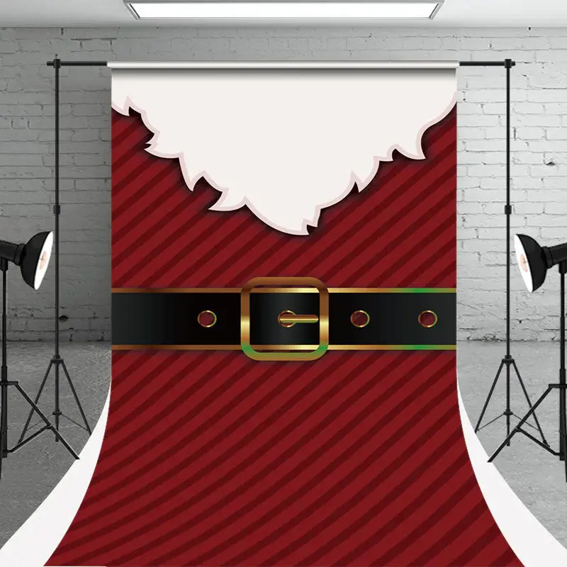 Santa Belt Stripe Christmas Photo Sweep Backdrop - Aperturee