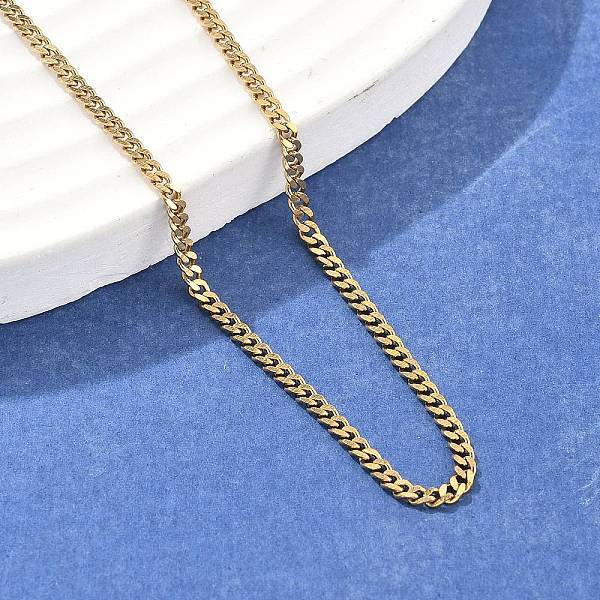 Unisex PVD Vacuum Plating 304 Stainless Steel Curb Chain/Twisted Chain Necklaces