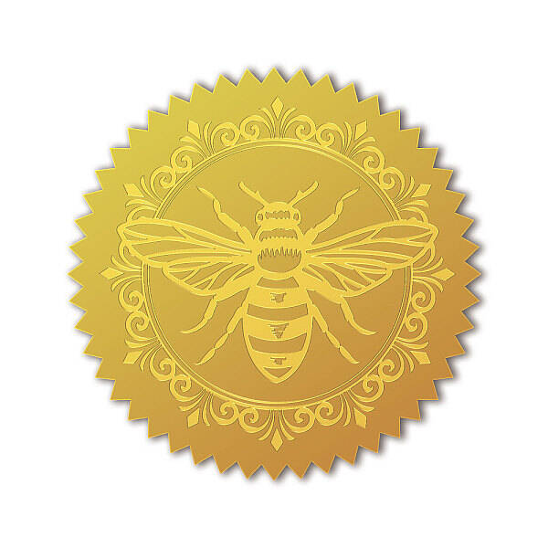 Self Adhesive Gold Foil Embossed Stickers