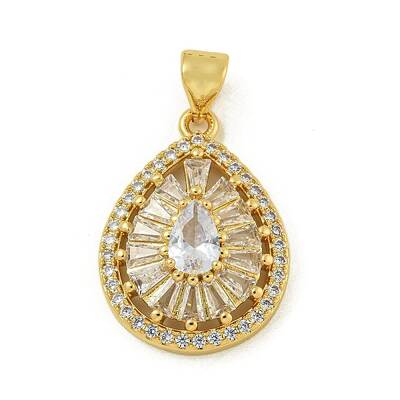Rack Plating Brass Pave Cubic Zirconia Pendants