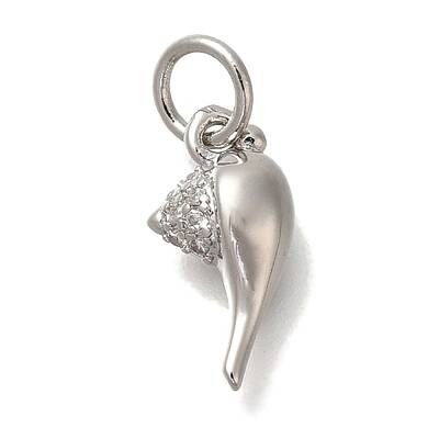 Rack Plating Brass Micro Pave Cubic Zirconia Charms