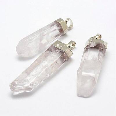 Natural Quartz Crystal Pendants