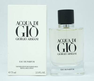 Aqua Di Gio Cologne for Men - Eau de Parfum Refillable Spray 2.5 oz