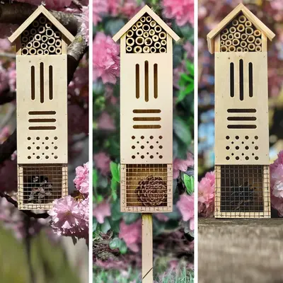 Pollination Castle - Large Wooden Insect House, Hotel for Bugs, Safe Haven for Bees, Butterflies, Ladybugs, Natural Beneficia...