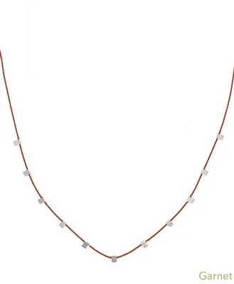 Hilo Necklace | Metal Color: Silver | Color: Garnet