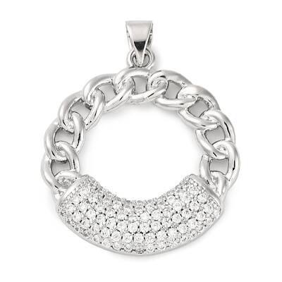 Rack Plating Brass Micro Pave Cubic Zirconia Pendants