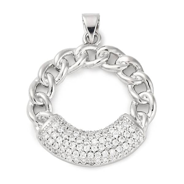 Rack Plating Brass Micro Pave Cubic Zirconia Pendants
