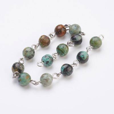 Handmade Natural African Turquoise(Jasper) Beaded Chains