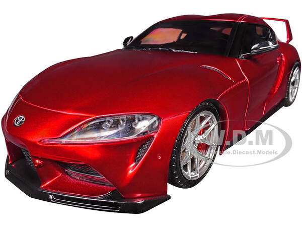 Toyota GR Supra Red Metallic Pink Slips Series 1/18 Diecast Model Car by Jada