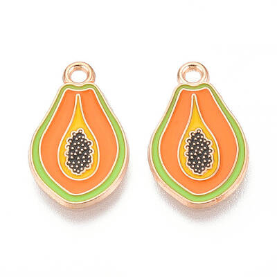 Fruit Alloy Enamel Pendants