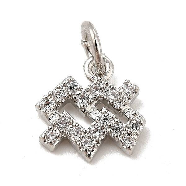 Brass Micro Pave Cubic Zirconia Charms