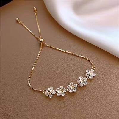 Alloy Micro Pave Clear Cubic Zirconia Slider Bracelets