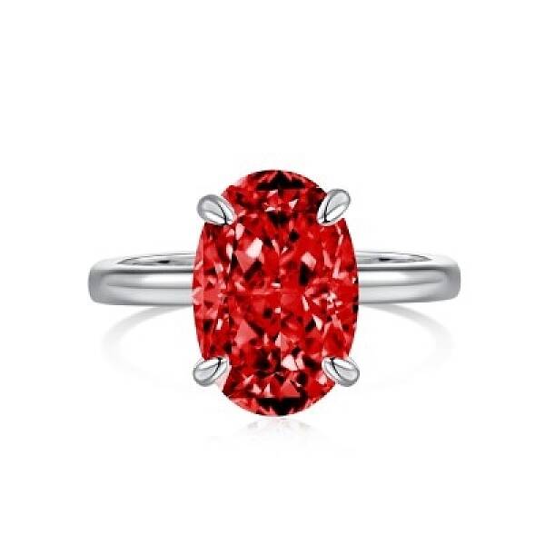 Oval Rhodium Plated 925 Sterling Silver Micro Pave Cubic Zirconia Finger Rings for Women