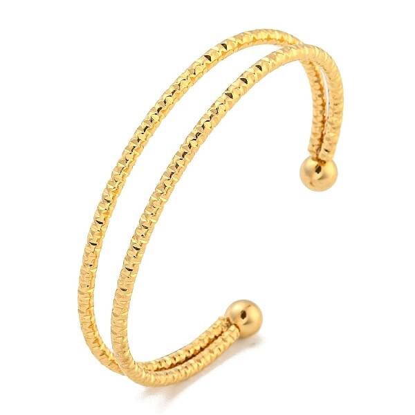Ion Plating(IP) Textured 304 Stainless Steel Wrap Cuff Bangle for Women