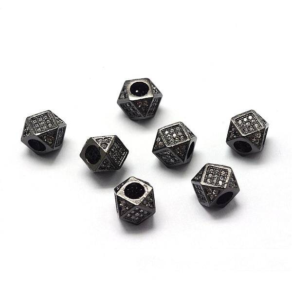 Rack Plating Brass Cubic Zirconia Beads