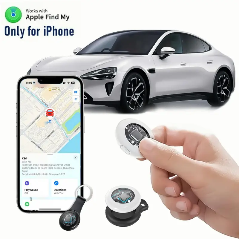 [Fall Deals] Tukio GPS Tracker for Cars & Pets (iOS Only)- Mini Clear Design, Weatherproof Case, Anti-Lost Device, Works with...