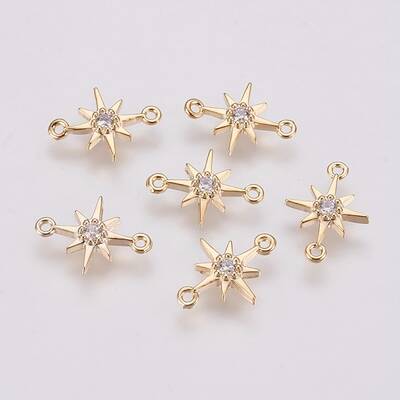 Brass Micro Pave Cubic Zirconia Links