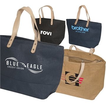50 Custom Hamptons Jute Tote Bag - Eco-Responsible & Leather ...