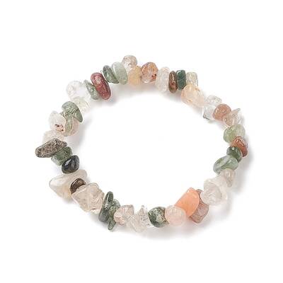 Unisex Chip Natural Gemstone Beaded Stretch Bracelets