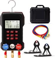 Digital Manifold Gauge, Digital AC Gauge Set AMF-300 HVAC Gauges with Strong Performance 3000 Psi Air Hose, Two Color Strong ...