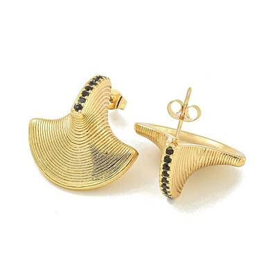 PVD Vacuum Plating 304 Stainless Steel with Rhinestone Stud Earrings for Women