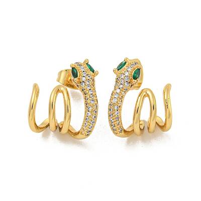 Brass Pave Cubic Zirconia Clip-on Earrings
