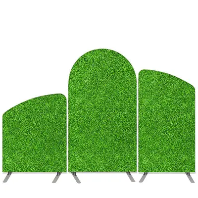 Aperturee Nature Grassland Theme Green Leaves Birthday Arch Backdrop Kit | Diy Round Arch Backdrop | Wedding Arch Backdrop | ...