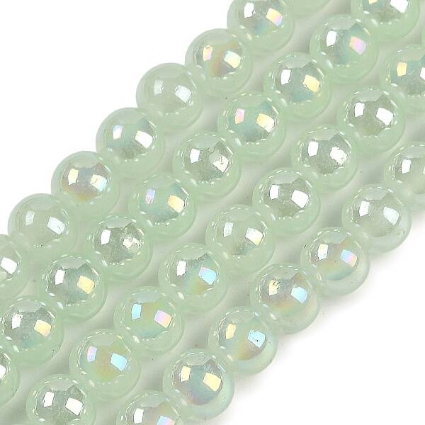 Baking Painted Electroplate Glass Beads Strands