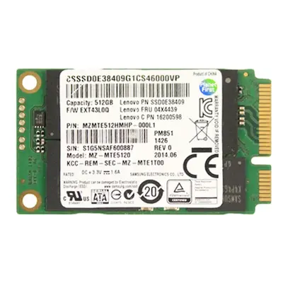 MZMTE512HMHP-000L1 Samsung PM851 Series 512GB Triple-Level-Cell SATA 6Gb/s mSATA 1.8-Inch Solid State Drive