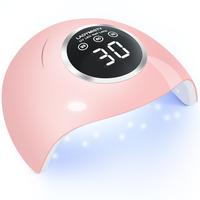 LadyMisty 72W UV LED Nail Lamp Light Dryer with 18 Beads, 3 Timer Setting & LCD Touch Display Screen - White/Pink Nail Art Po...