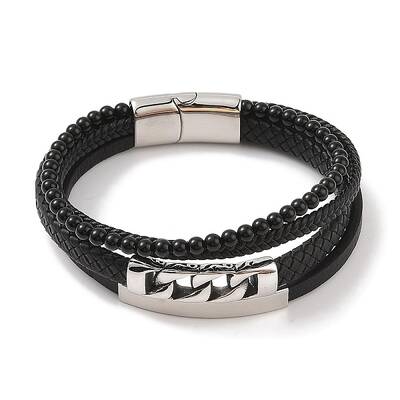 Braided Microfiber Leather Multi-strand Bracelets