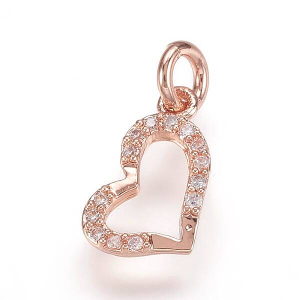 Brass Micro Pave Cubic Zirconia Pendants