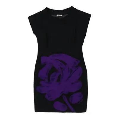 Cheap & Chic Moschino Graphic Bodycon Dress - Large Navy Wool | Size: large