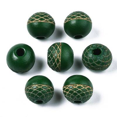 Painted Natural Wood Beads