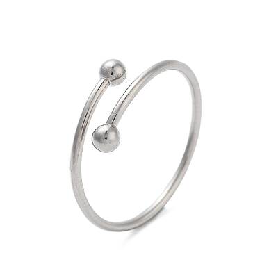 304 Stainless Steel Round Wrap Open Cuff Rings for Women Men