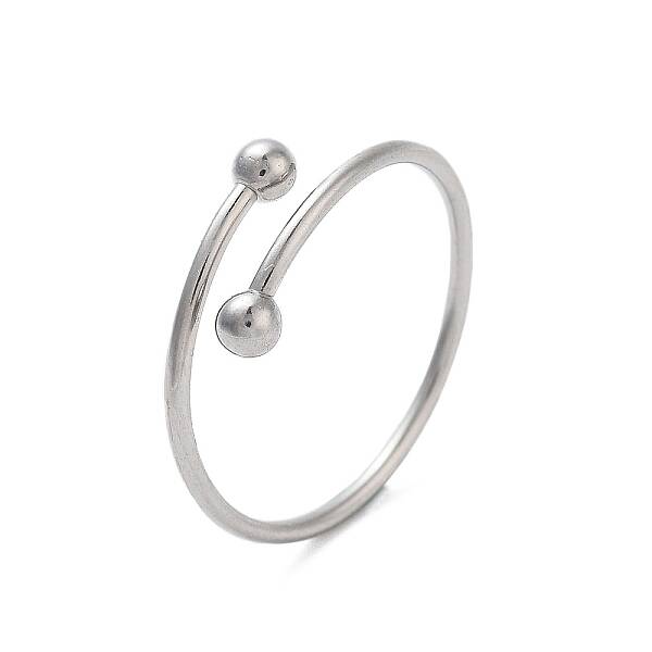 304 Stainless Steel Round Wrap Open Cuff Rings for Women Men