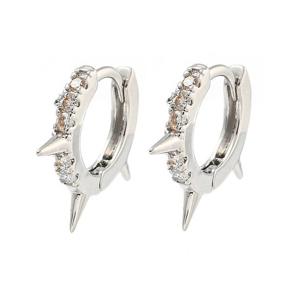Rack Plating Brass Micro Pave Cubic Zirconia Hoop Earring