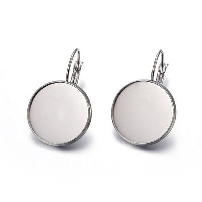 Tarnish Resistant 304 Stainless Steel Leverback Earring Settings