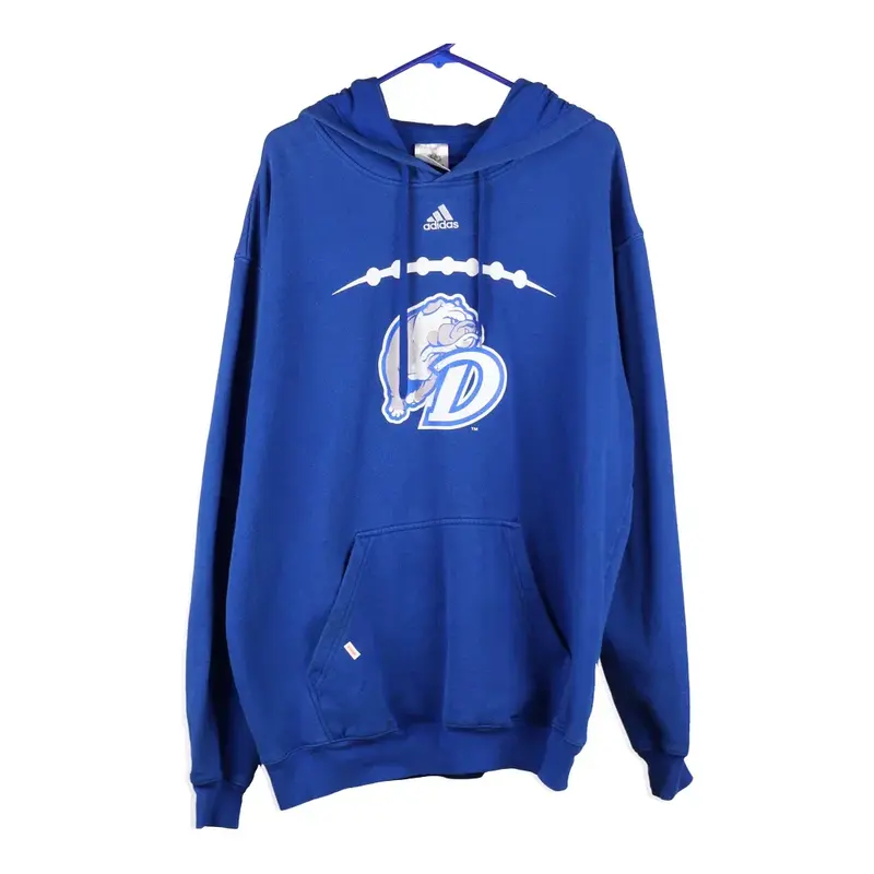 Adidas Hoodie - XL Blue Cotton Blend