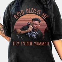God Bless Me It's F*cken Summah Unisex T-Shirt, Funny Summer Tee For Party Lovers, Humorous Bach Vibes Graphic Tee, Sarcastic...