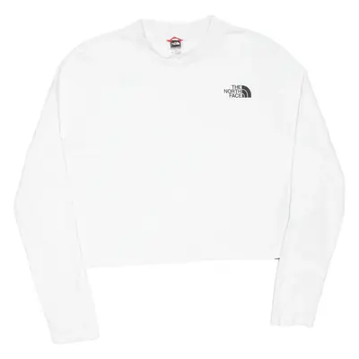 THE NORTH FACE Cropped Womens T-Shirt White Long Sleeve L