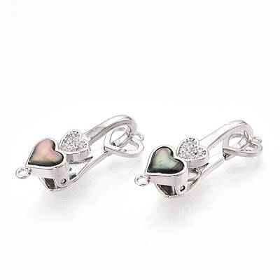 Brass Micro Pave Clear Cubic Zirconia Fold Over Clasps