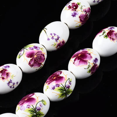 Handmade Porcelain Ceramic Beads Strands